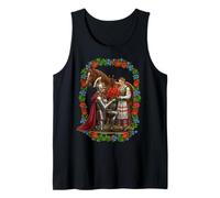 Caballero Polaco Folk Girl Amapolas Romance Caballo Arte Floral Camiseta sin Mangas