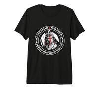 Caballero Templario con Escudo Cruzado Y Cruz Templaria Camiseta Premium
