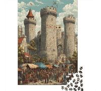 Caballeros: Estilo de Personajes medievalesRompecabezas De 1000 Piezas Juegos EduGatoivos De Desafío para Adultos, Decoración del Hogar52x38cm/1000pcs