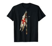 Caballeros Templarios Crusader Espada Y Bandera Camiseta