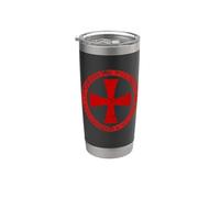 Caballeros Templarios - Cruzado medieval del escudo cruzado maltés Vaso térmico de acero inoxidable de doble pared