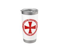 Caballeros Templarios - Cruzado medieval del escudo cruzado maltés Vaso térmico de acero inoxidable de doble pared