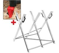 Caballete de aserrado de madera Metal + cuña de separación Acero al carbono rojo
