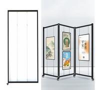 Caballete de exhibición de Arte móvil de Aluminio de 120 x 250 cm (47,2 x 98,4 Pulgadas), Ideal para galerías de Arte, ferias de artesanía, Bodas, exposiciones y señalización. 1 Unidad.