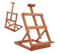 Caballete de madera de mesa con marco en H de alta resistencia VISWIN con capacidad para lienzos de hasta 23 pulgadas. Caballete de escritorio aj