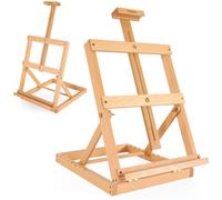 Caballete de madera de mesa con marco en H de alta resistencia VISWIN. Sostiene lienzos de hasta 23 pulgadas. Caballete de escritorio ajustable d