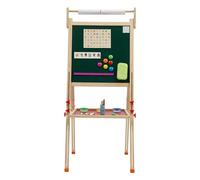 Caballete de suelo ajustable de 44,5 x 44,5 cm, tamaño de pizarra, caballete de pie con regla, 1 caja, 3 lápices para pizarra blanca, 6 botones magnéticos, 3 vasos de pigmento y borrador de pizarra