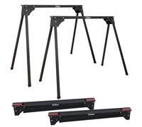 Caballete de Trabajo Andamio Gato Hasta 1000KG Acero Negro Rojo Plegable 2x
