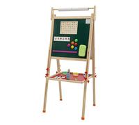 Caballete magnético de doble cara para crecimiento infantil, altura ajustable, con 3 vasos de color, 3 rotuladores para pizarra blanca y 6 botones magnéticos para habitaciones infantiles, guarderías