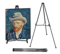 Caballete para exhibición, caballete telescópico de aluminio de 162 cm a 64 pulgadas, caballete negro ajustable para pintura, obras de arte, lienzo, pizarra blanca, carteles, 1 unidad