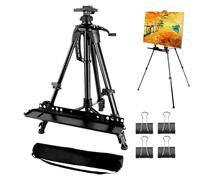 Caballete para pintura | Caballete trípode ajustable en altura con retráctil, soporte para con bandeja para colores, estructura para adultos y adolescentes, de mesa, tierra y exterior