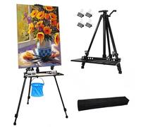 Caballete Pintura，Caballete，Caballete Para Pintar Ajustable 57-157 Cm, Caballete Trípode Plegable Para Pintar Con Bolsa/Barril, Sobremesa y Suelo, Cavalete Para Pintar, Boda,Presentaciones,Negro