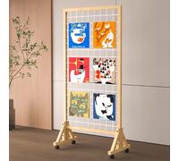 Caballete Pintura de Suelo Expositor de Paneles de Rejilla para Exposiciones de Pintura, Paneles de Rejilla Móviles e Independientes para Ferias de Artesanía, Soporte para Carteles(3 pcs)