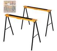 Caballete plegable de alta resistencia, soporte de troncos de acero ajustable para carpintería y corte de leña, paquete doble