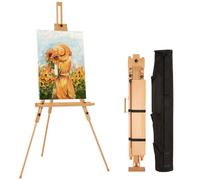 Caballete Portátil Para Pintar Con Bolsa, Soporte Inclinable Y Ajustable De Madera De Haya, Soporta Lienzos De Hasta 44 Pulgadas. Caballete De Campo Con Trípode Para Adultos(Natural)