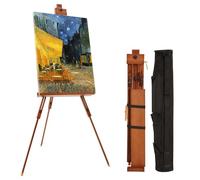 Caballete Portátil Para Pintar Con Bolsa, Soporte Inclinable Y Ajustable De Madera De Haya, Soporta Lienzos De Hasta 44 Pulgadas. Caballete De Campo Con Trípode Para Adultos(Walnut)