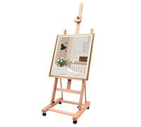 Caballete profesional de pintura plegable y de altura ajustable, caballete de madera, soporte para lienzo en 4 ruedas para bastidor de hasta 130 cm