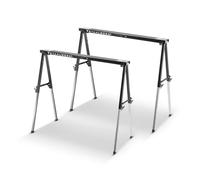 Caballete STAHLWERK SB-910 ST en un juego de 2 caballetes de metal con recubrimiento de polvo, altura ajustable de 645-910 mm, capacidad de carga de 150 kg y superficie antideslizante