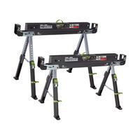 Caballetes Plegables 2.0 DELUXE Ajustables En Altura 9 Veces Acero 1300 KG 2x