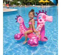 Caballito de mar animal de agua isla de natación inflable 98x58x70cm con 2 asas