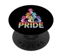 Caballito de mar Bandera del Orgullo Gay Rainbow Parade Month Ally Stacked PopSockets PopGrip Adhesivo