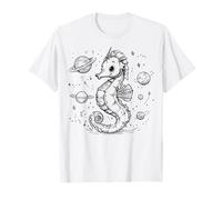 Caballito de mar cósmico flotando Entre Planetas y Estrellas Camiseta