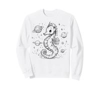 Caballito de mar cósmico flotando Entre Planetas y Estrellas Sudadera
