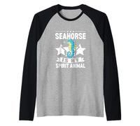Caballito de mar es mi espíritu Animal Kawaii Dibujos Animados Divertidos caballitos de mar Camiseta Manga Raglan