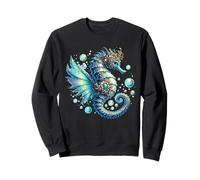 Caballito de mar Mujeres Hombres Colorido Caballito de Mar Submarino Arrecife Peces Sudadera