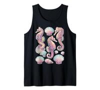 Caballito de mar Pastel Conchas Marinas Animal Soñador Arte Verano Camiseta sin Mangas
