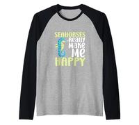 Caballitos de mar me Hacen Feliz no Tanto Divertido Caballito de mar Camiseta Manga Raglan