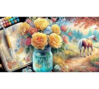 Caballo 1000 Piezas Papel Reciclado Juego de Puzzle Juego desafiante Regalo Divertido & Actividad en casa para Adultos y niños de 12+ años 70x50cm/1000pcs