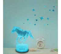 Caballo 3D Luz nocturna para niños, regulable, lámpara 3D con 16 cambios de color, luces nocturnas con mando a distancia y toque inteligente, regalo para niñas, sala de estar, dormitorio