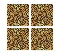 Caballo al Atardecer Animal,Posavasos Cuadrados de Corcho MDF, Almohadilla para Tazas, Juego de 4 Posavasos para Bebidas