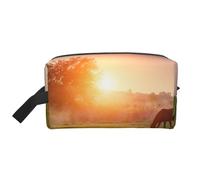 Caballo al Atardecer, Bolsa de Maquillaje Bolsa de cosméticos Bolsa de artículos de tocador de Viaje portátil Organizador de Bolsa de Maquillaje