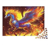 Caballo Alado de Fuego Puzzle 1000 Piezas Arte Pegaso Fuego Cartón Reciclado para Parejas Descanso En Casa para Decorar Mejor Regalo Oferta 70x50cm/1000pcs