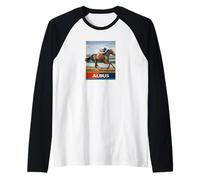 Caballo Albus, Carreras de Caballos, Santa Anita, del Mar Pura Sangre Camiseta Manga Raglan