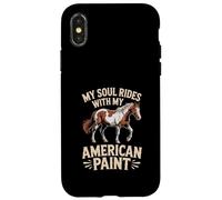 Caballo Americano Pintura Mi Alma Monta con mi Ecuestre Carcasa para iPhone X/XS