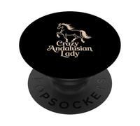 Caballo Andaluz Crazy Andalucian Lady Ecuestre PopSockets PopGrip Adhesivo