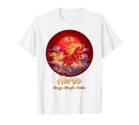 Caballo Año Chino Zodiaco Lunar Año Nuevo Caballo de Fuego Camiseta gráfica económica, Hombre, Blanco, S