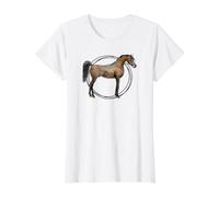 Caballo árabe Camiseta gráfica económica, Mujer, Blanco, L