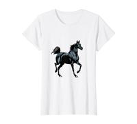 Caballo árabe Realista Camiseta gráfica económica, Mujer, Blanco, L