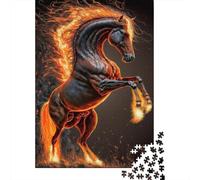 Caballo Ardiente Arte Fantasía Puzzle de 1000 Piezas Papel para Adultos Estilo Fuego Juego de Puzzle 1000 Piezas Relajación Hogar Regalo 38x26cm/1000pcs