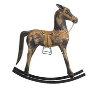 Caballo balancín de madera acabado artesanal negro 73x20x84h cm