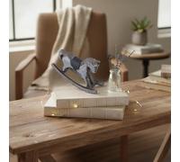 Caballo balancín de madera decoración pieza para espacio escandinavo sala de estar estante mesa mantel estilo (amarillo pálido)