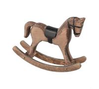 Caballo balancín de madera para decoración escandinava espacio de vida estante mesa mantel estilo exhibición (amarillo y negro)