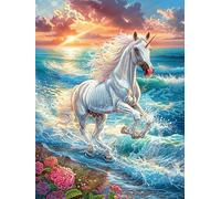 Caballo blanco en el agua Rompecabezas 1000 Piezas Cartón Resistente Para Mayores Cuentos de hadas de animales y plantas Reunión Familiar Juegos Desarrollo Lógica Detalle San Valentín Calidad 1000 PCS