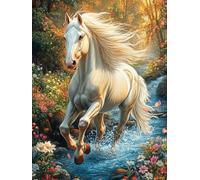 Caballo Blanco en el Agua Rompecabezas 500 Piezas Cartón para Toda La Familia Cuentos de Hadas de Animales y Plantas Tiempo Libre Entretenimiento Sin Pantalla 500 PCS