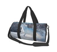 Caballo Blanco en Invierno, Bolsa de Viaje de Gran Capacidad, Bolso Redondo, Bolsa de Viaje Deportiva, Bolsa de Mano, Bolsa de Fitness