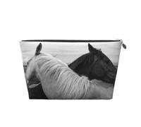 Caballo Blanco y Caballo Negro Impreso, Bolsa de artículos de tocador Bolsa de Maquillaje Bolsa de cosméticos Bolsa de artículos de tocador de Viaje portátil